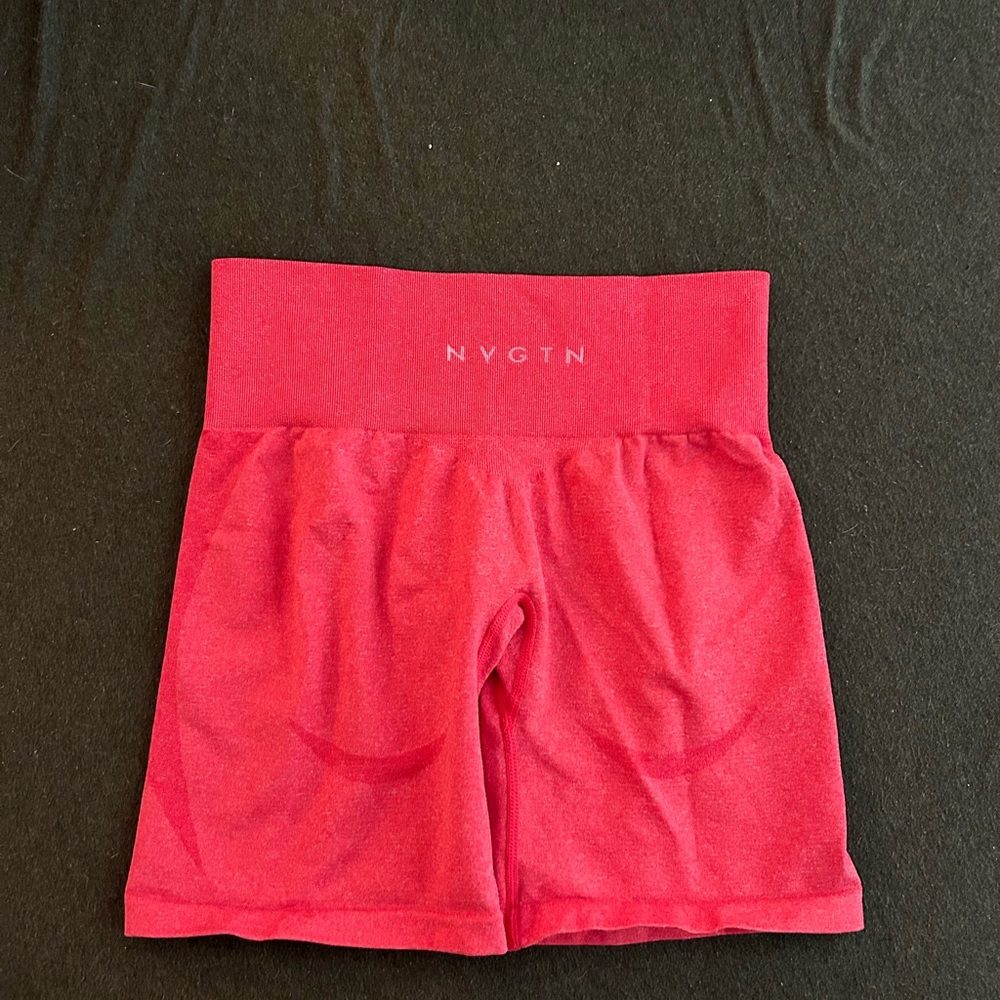 NVGTN Red Bike Shorts High Waist Compression